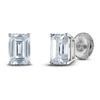 Thumbnail Image 2 of Emerald-Cut Lab-Grown Diamond Solitaire Stud Earrings 4 ct tw 14K White Gold (F/SI2)