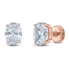Thumbnail Image 2 of Oval-Cut Lab-Created Diamond Solitaire Stud Earrings 1/2 ct tw 14K Rose Gold (F/SI2)