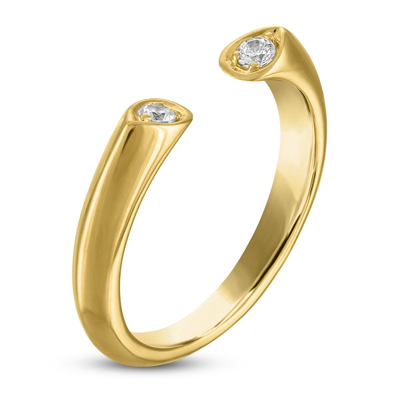 Main Image 2 of Diamond Open Cuff Wedding Band 1/8 ct tw 14K Yellow Gold