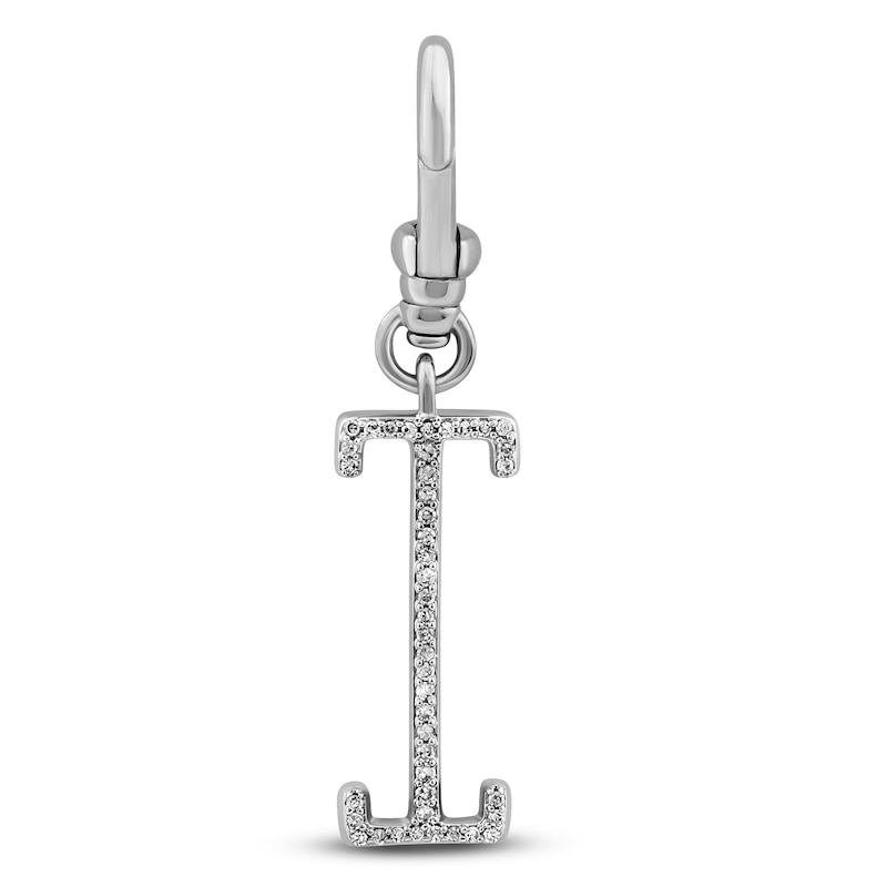 Main Image 1 of Charm'd by Lulu Frost Diamond Letter I Charm 1/15 ct tw Pavé Round 10K White Gold