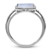 Thumbnail Image 2 of Baguette-Cut Natural Aquamarine & Diamond Ring 1/6 ct tw 14K White Gold