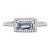 Thumbnail Image 3 of Baguette-Cut Natural Aquamarine & Diamond Ring 1/6 ct tw 14K White Gold