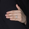 Thumbnail Image 4 of Baguette-Cut Natural Aquamarine & Diamond Ring 1/6 ct tw 14K White Gold
