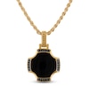 Thumbnail Image 1 of 1933 by Esquire Men's Black Onyx & Black Diamond Necklace 1/8 ct tw 18K Yellow Gold-Plated Sterling Silver 22"