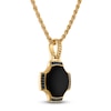 Thumbnail Image 2 of 1933 by Esquire Men's Black Onyx & Black Diamond Necklace 1/8 ct tw 18K Yellow Gold-Plated Sterling Silver 22"