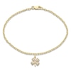 Thumbnail Image 1 of Diamond Clover Charm Bracelet 1/20 ct tw 10K Yellow Gold 7.25"