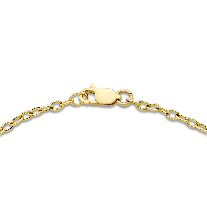 Main Image 2 of Diamond Clover Charm Bracelet 1/20 ct tw 10K Yellow Gold 7.25"