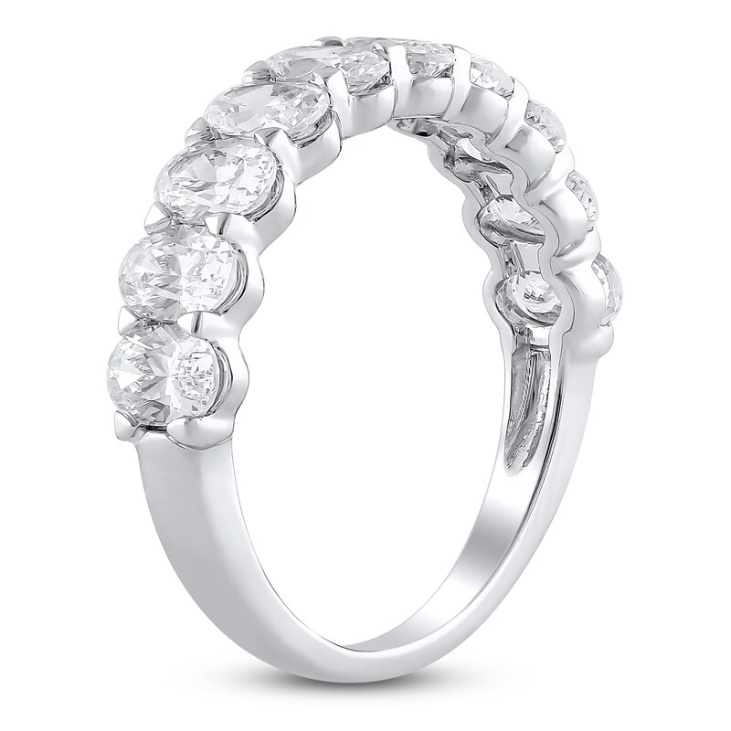 Lab-Grown Oval-Cut Diamond Anniversary Ring 2 ct tw 14K White Gold