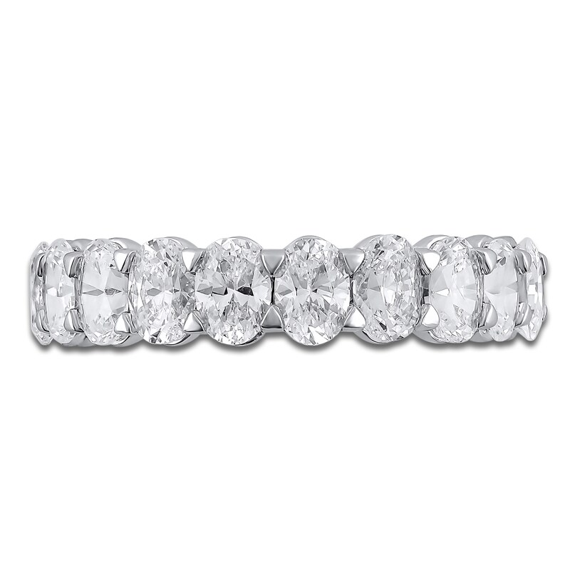 Lab-Grown Oval-Cut Diamond Anniversary Ring 2 ct tw 14K White Gold