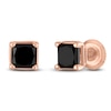 Thumbnail Image 2 of Princess-Cut Black Diamond Solitaire Stud Earrings 1/2 ct tw 14K Rose Gold