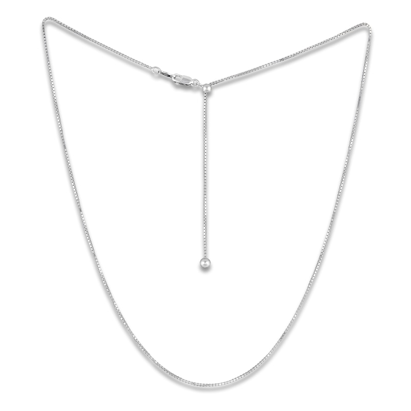 Main Image 4 of Solid Box Chain Necklace 1mm Sterling Silver 20"