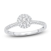 Thumbnail Image 1 of Diamond Double Halo Promise Ring 3/8 ct tw 10K White Gold