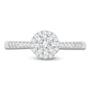 Thumbnail Image 3 of Diamond Double Halo Promise Ring 3/8 ct tw 10K White Gold