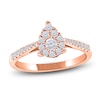 Thumbnail Image 1 of Multi-Diamond Pear-Shaped Promise Ring 1/3 ct tw 10K Rose Gold