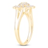 Thumbnail Image 2 of Vintage-Inspired Baguette & Round-Cut Diamond Flower Ring 1/4 ct tw 14K Yellow Gold