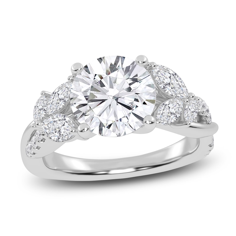 Main Image 1 of Lab-Grown Round-Cut Diamond Engagement Ring 2-1/2 ct tw 14K White Gold