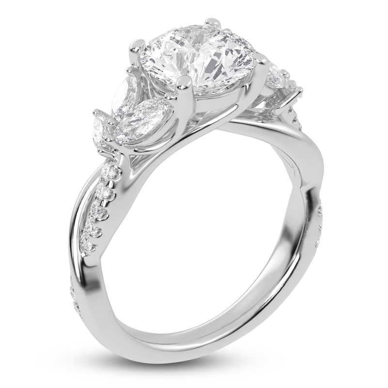 Main Image 2 of Lab-Grown Round-Cut Diamond Engagement Ring 2-1/2 ct tw 14K White Gold