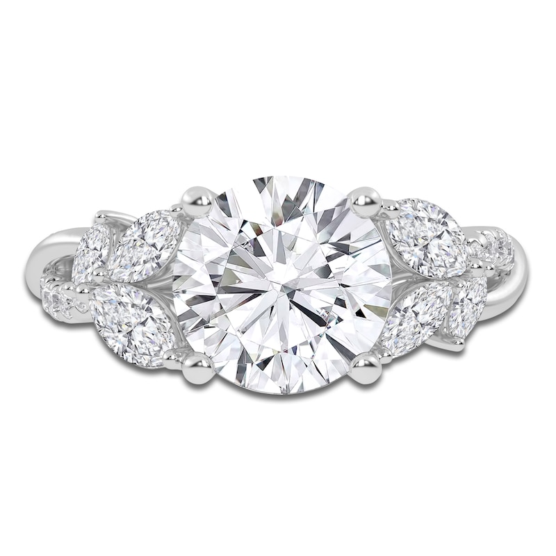 Main Image 3 of Lab-Grown Round-Cut Diamond Engagement Ring 2-1/2 ct tw 14K White Gold