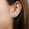 Thumbnail Image 4 of Kallati Oval-Cut Natural Blue Sapphire & Diamond Earrings 1/6 ct tw 14K Yellow Gold