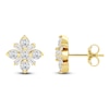 Thumbnail Image 2 of Baguette & Round-Cut Lab-Grown Diamond Snowflake Stud Earrings 1 ct tw 14K Yellow Gold