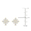Thumbnail Image 4 of Baguette & Round-Cut Lab-Grown Diamond Snowflake Stud Earrings 1 ct tw 14K Yellow Gold