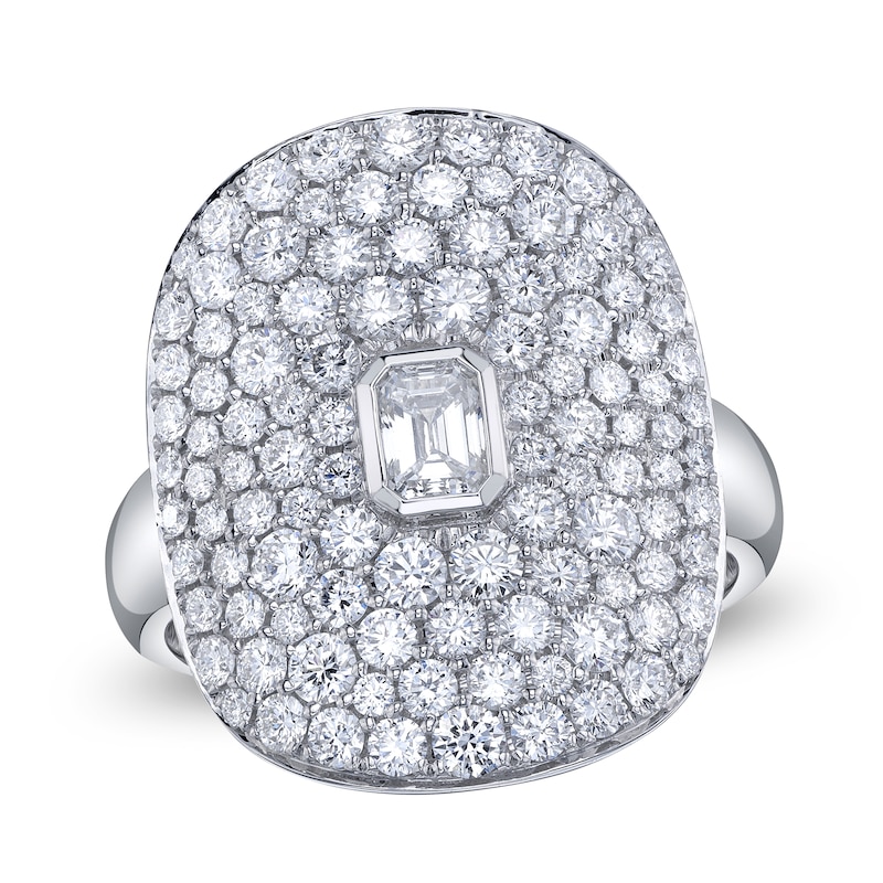 Main Image 1 of Shy Creation Emerald-Cut Diamond Ring 2-1/8 ct tw 14K White Gold SC22008889Z7
