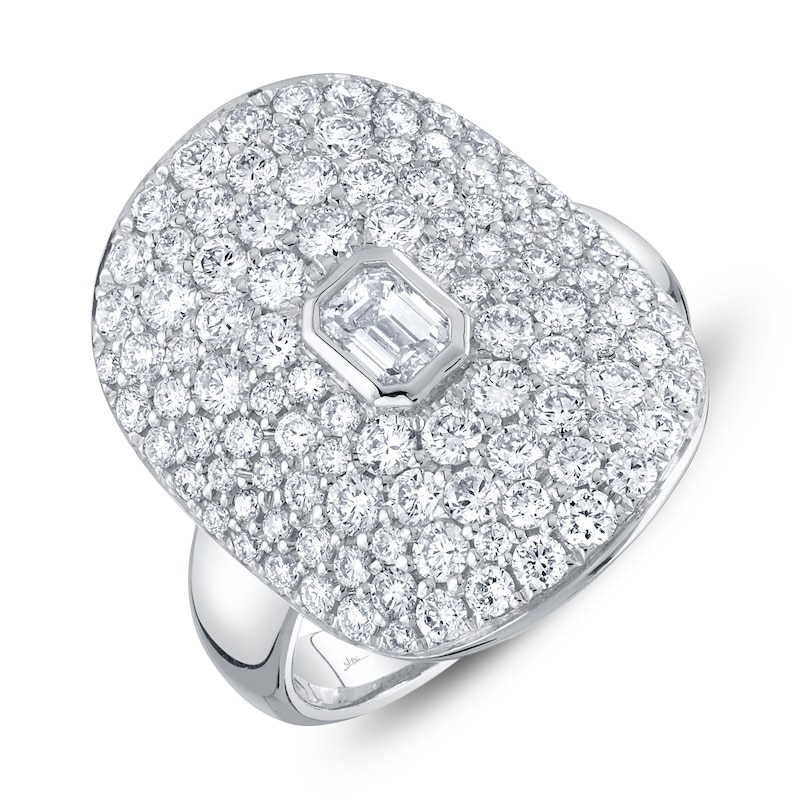 Main Image 2 of Shy Creation Emerald-Cut Diamond Ring 2-1/8 ct tw 14K White Gold SC22008889Z7