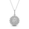 Thumbnail Image 1 of Diamond Angel Number 444 Medallion Necklace 1/4 ct tw Sterling Silver 18"