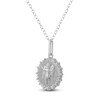 Thumbnail Image 2 of Diamond Angel Number 444 Medallion Necklace 1/4 ct tw Sterling Silver 18"