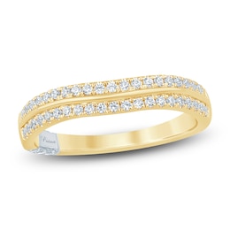 Pnina Tornai Diamond Two-Row Curved Wedding Band 1/3 ct tw 14K Yellow Gold