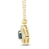 Thumbnail Image 2 of Montana Blue Natural Sapphire & Diamond Flower Frame Necklace 1/8 ct tw 14K Yellow Gold 18"