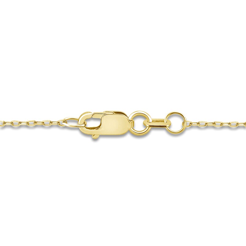 Main Image 3 of Montana Blue Natural Sapphire & Diamond Flower Frame Necklace 1/8 ct tw 14K Yellow Gold 18"
