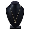 Thumbnail Image 4 of Montana Blue Natural Sapphire & Diamond Flower Frame Necklace 1/8 ct tw 14K Yellow Gold 18"