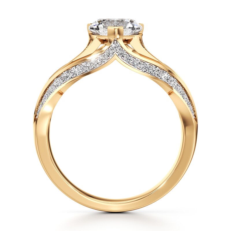 Main Image 2 of J'Lure Lab-Grown Diamond Heart Brilliant-Cut Engagement Ring 1-3/8 ct tw 18K Yellow Gold