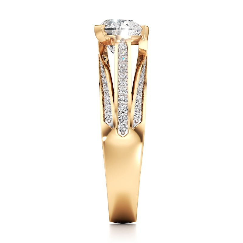 Main Image 3 of J'Lure Lab-Grown Diamond Heart Brilliant-Cut Engagement Ring 1-3/8 ct tw 18K Yellow Gold