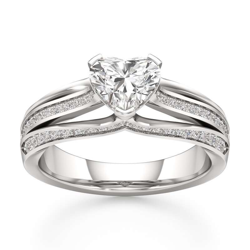 Main Image 1 of J'Lure Lab-Grown Diamond Heart Brilliant-Cut Engagement Ring 1-3/8 ct tw 18K White Gold