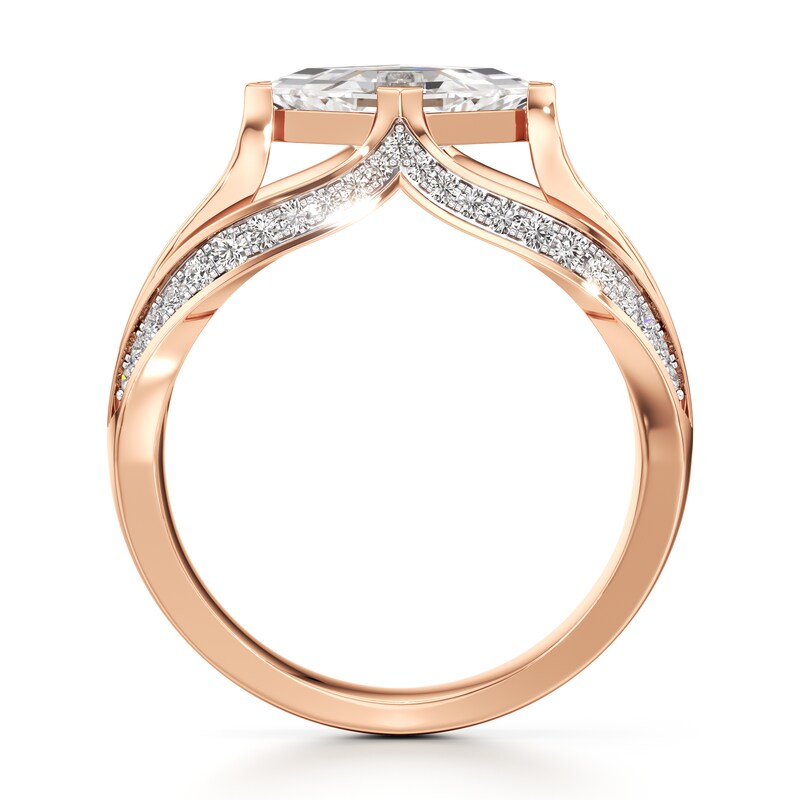 Main Image 2 of J'Lure Lab-Grown Diamond Lozenge Step-Cut Engagement Ring 1-3/8 ct tw 18K Rose Gold
