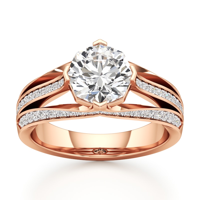 Main Image 1 of J'Lure Lab-Grown Diamond Octagon Brilliant-Cut Engagement Ring 2-3/8 ct tw 18K Rose Gold