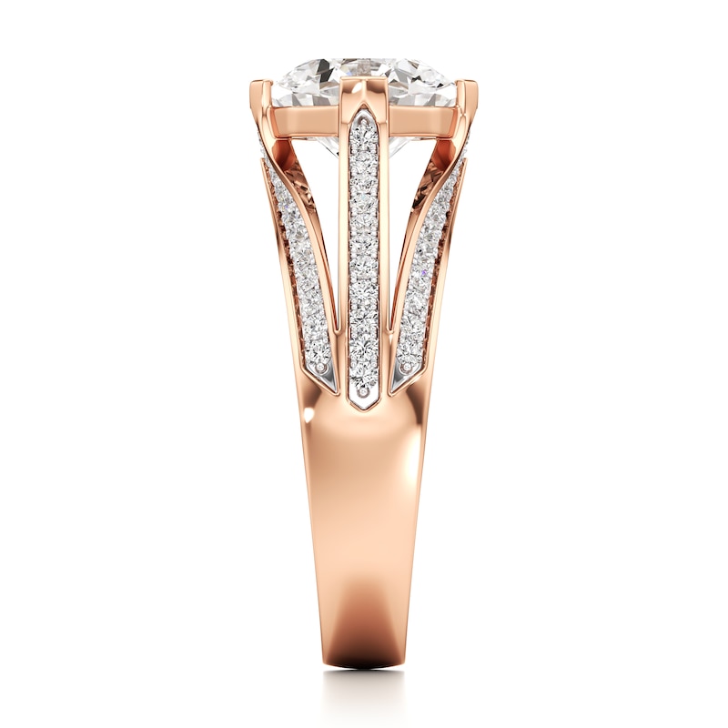 Main Image 3 of J'Lure Lab-Grown Diamond Octagon Brilliant-Cut Engagement Ring 2-3/8 ct tw 18K Rose Gold