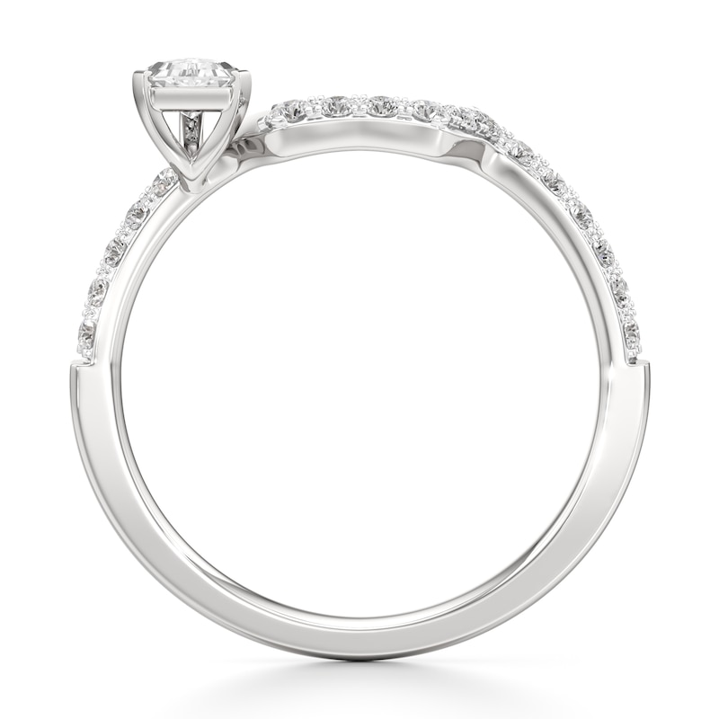 Main Image 2 of J'Lure Shield Step-Cut Lab-Grown Diamond Contour Wedding Band 3/8 ct tw 18K White Gold