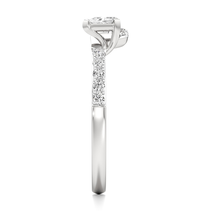 Main Image 3 of J'Lure Shield Step-Cut Lab-Grown Diamond Contour Wedding Band 3/8 ct tw 18K White Gold