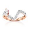 Thumbnail Image 1 of J'Lure Leaf Step-Cut Lab-Grown Diamond Contour Wedding Band 5/8 ct tw 18K Rose Gold