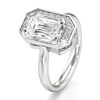 Thumbnail Image 4 of J'Lure Imperial-Emerald Step-Cut Lab-Created Diamond Half-Halo Engagement Ring 3-1/6 ct tw 18K White Gold