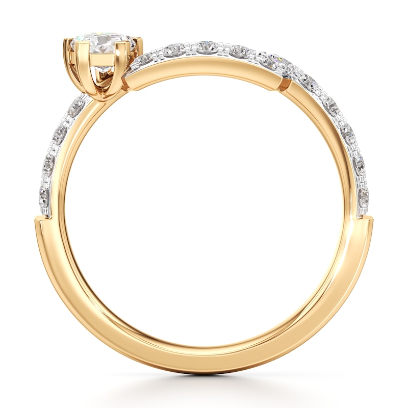 Main Image 2 of J'Lure Pentagon Brilliant-Cut Lab-Grown Diamond Contour Wedding Band 3/4 ct tw 18K Yellow Gold