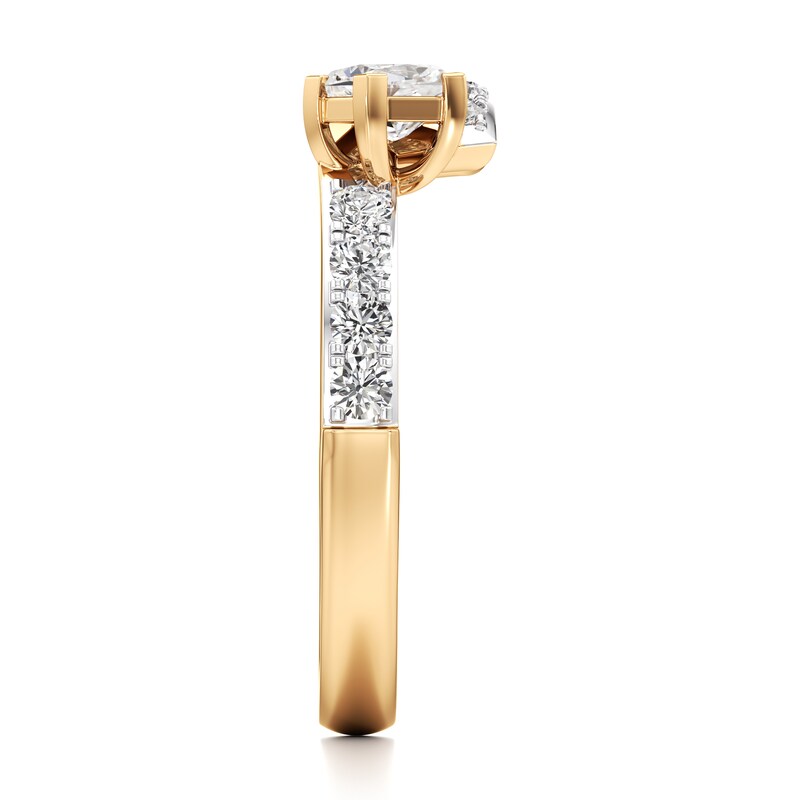 Main Image 3 of J'Lure Pentagon Brilliant-Cut Lab-Grown Diamond Contour Wedding Band 3/4 ct tw 18K Yellow Gold