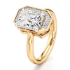 Thumbnail Image 4 of J'Lure Radiant Brilliant-Cut Lab-Grown Diamond Half-Halo Engagement Ring 3-1/6 ct tw 18K Yellow Gold