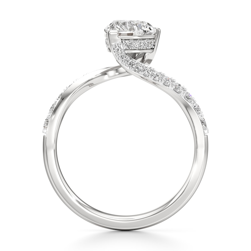 Main Image 2 of J'Lure Heart Brilliant-Cut Lab-Grown Diamond Bypass Engagement Ring 1-1/3 ct tw 18K White Gold
