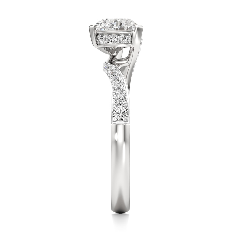 Main Image 3 of J'Lure Heart Brilliant-Cut Lab-Grown Diamond Bypass Engagement Ring 1-1/3 ct tw 18K White Gold