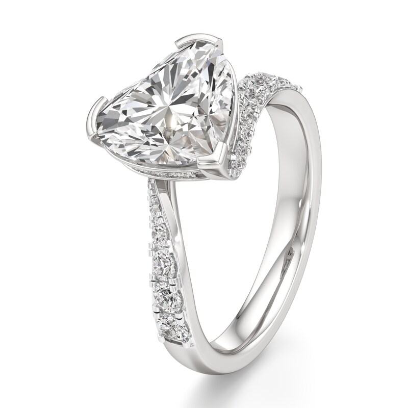 Main Image 4 of J'Lure Heart Brilliant-Cut Lab-Created Diamond Bypass Engagement Ring 3-1/2 ct tw 18K White Gold