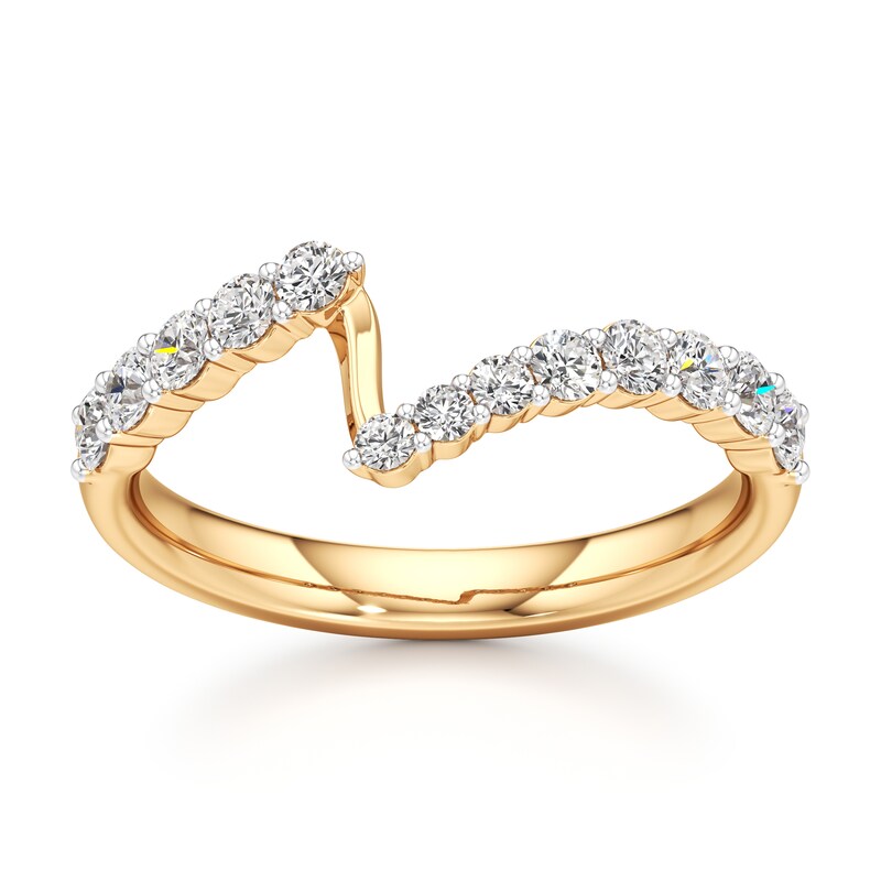 Main Image 1 of J'Lure Lab-Grown Diamond Contour Wedding Band 1/2 ct tw 18K Yellow Gold